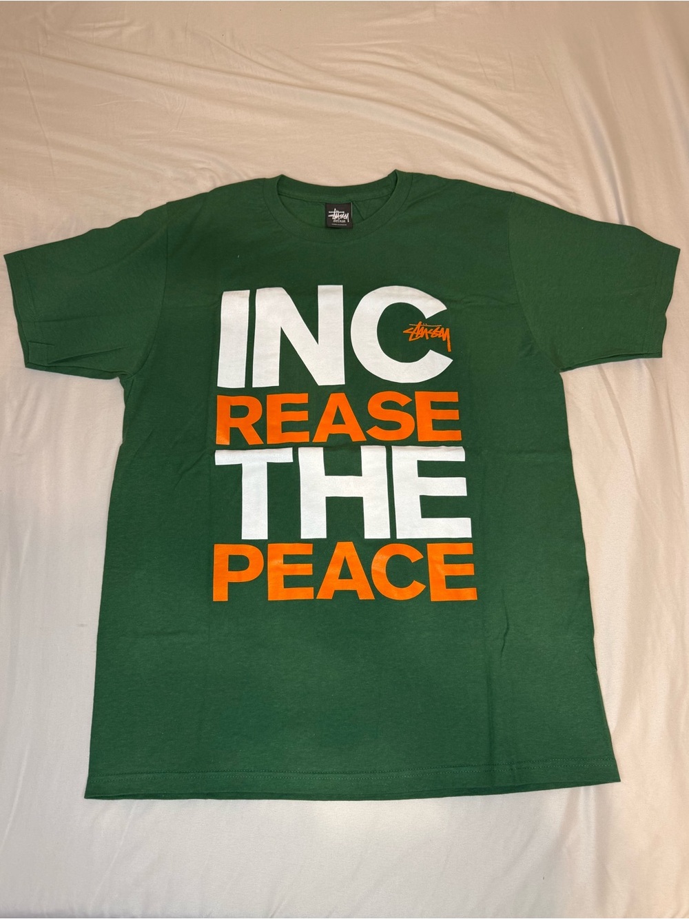 Stussy "Increase The Peace" Graphic Tee Green Size M